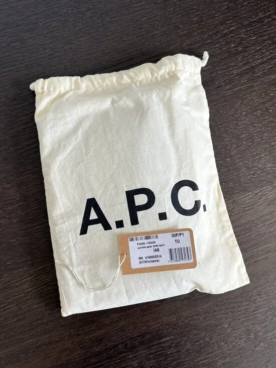 NWT - A.P.C. Sarah Leather Clutch Bag - Dark Navy✨ - Picture 2 of 5